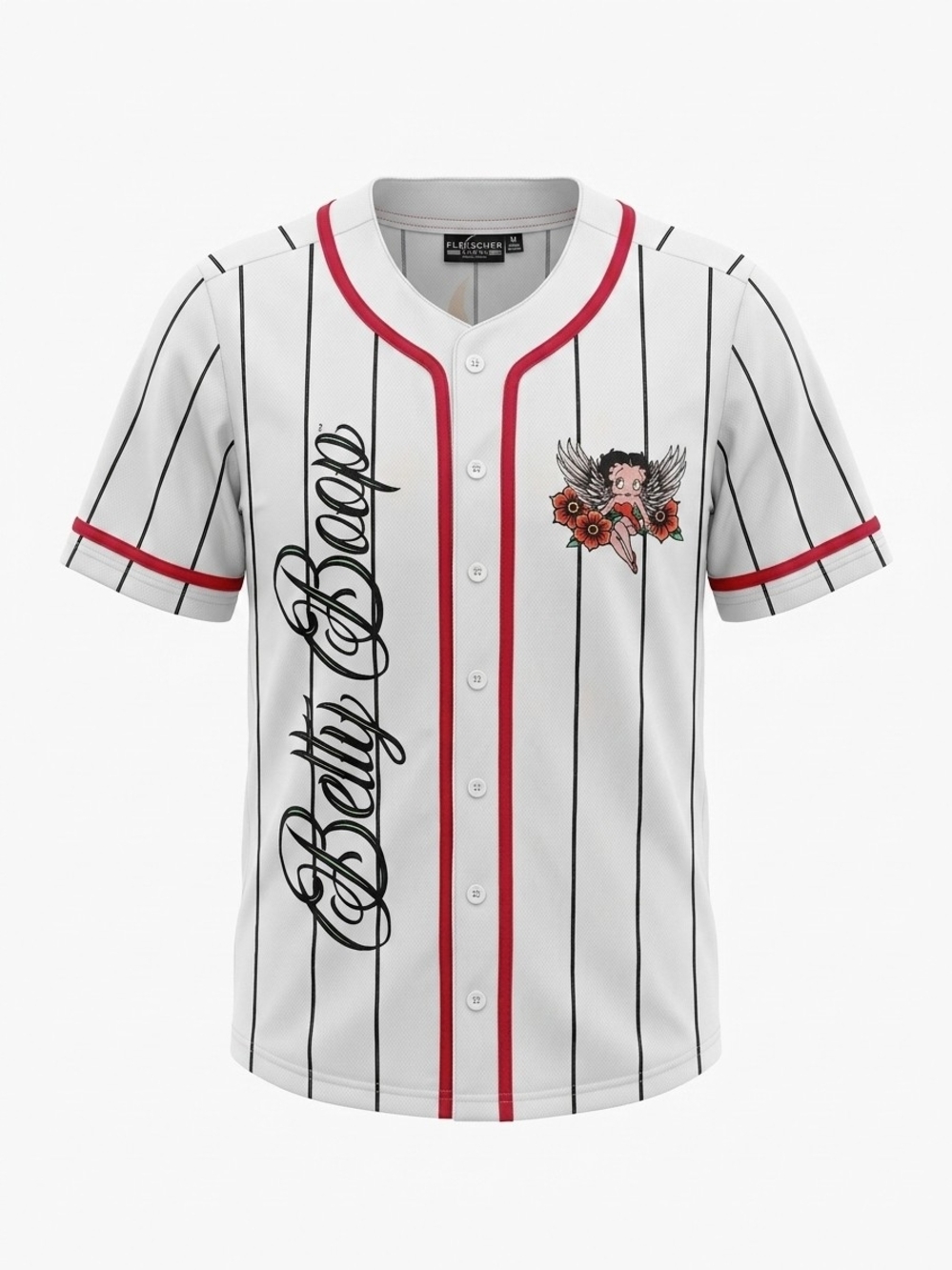 Betty Boop White Pinstripe Jersey